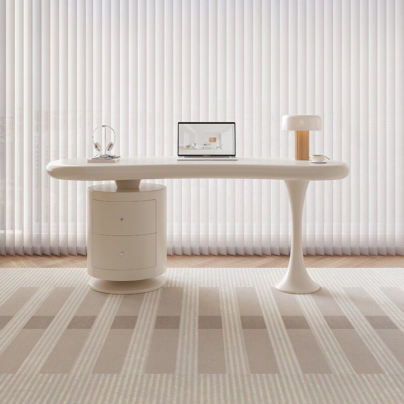 French Cream Desk Solid Wood Minimalist Home Office Table