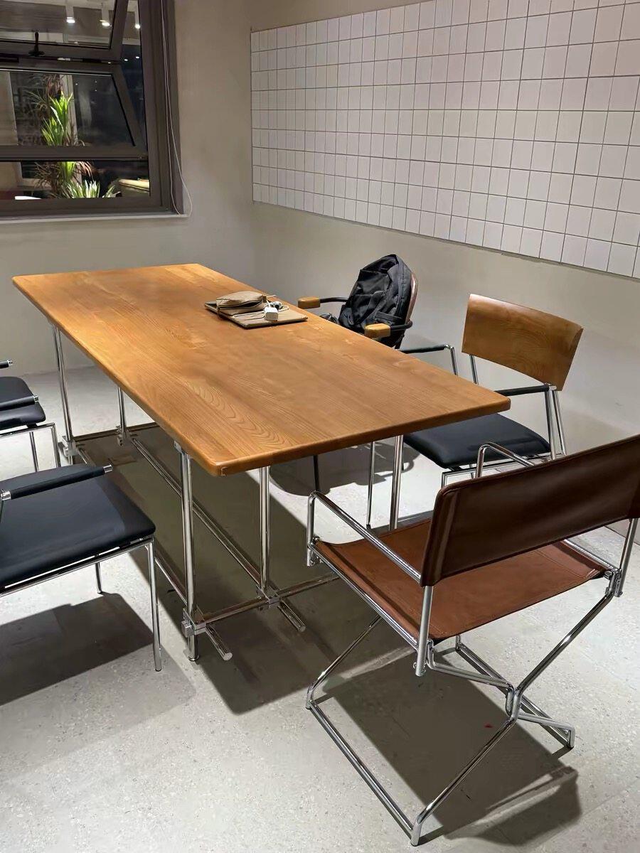 Industrial Ash Wood Desk Bauhaus Vintage Office Work Table